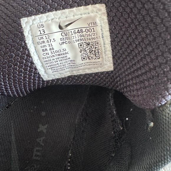 Nike Mens Air Max Genome CW1648 001 Triple Black Size 13 - Picture 2 of 7